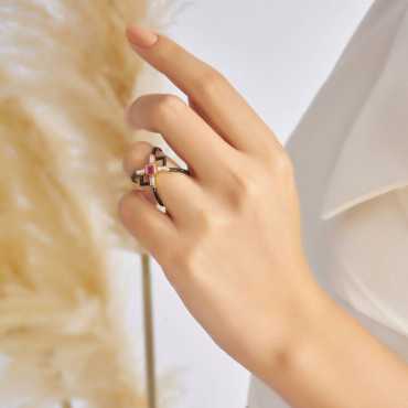 Lacerta Pırlanta ve Yakut Taşlı Siyah Mineli Yüzük - Nev Jewellery (1)