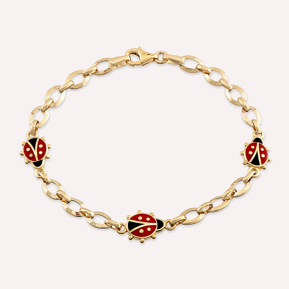 Ladybird Yellow Gold Child Bracelet - 1