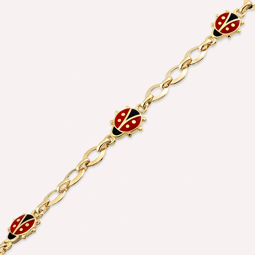 Ladybird Yellow Gold Child Bracelet - 2