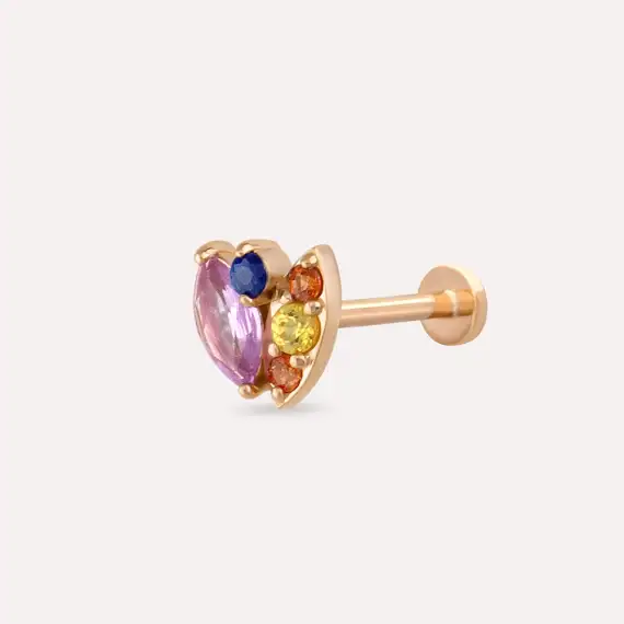 Laurel Multicolor Sapphire Rose Gold Piercing - 1