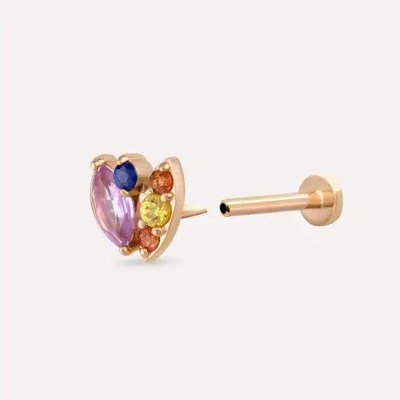 Laurel Multicolor Sapphire Rose Gold Piercing - 4