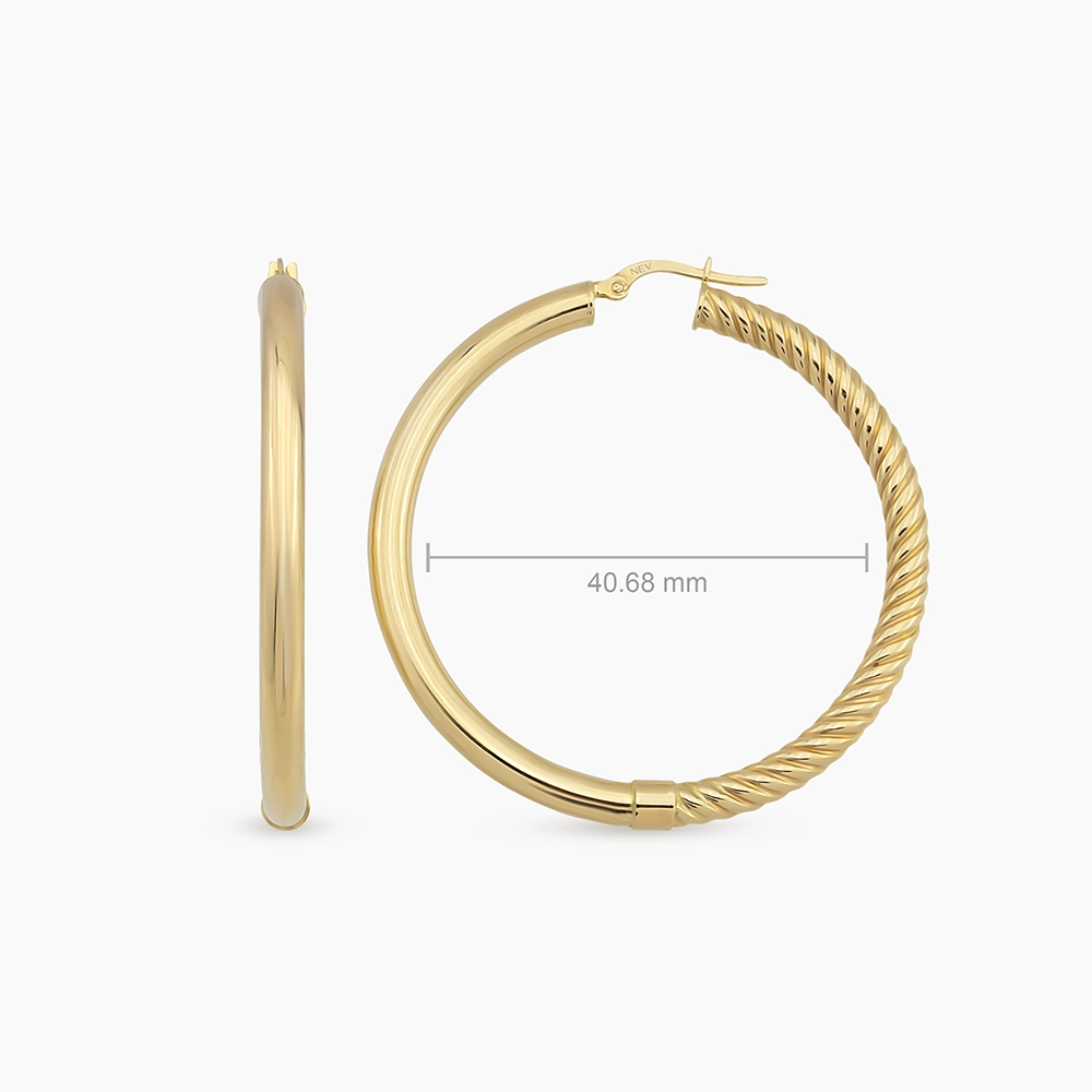 Lavin M Yellow Gold Hoop Earrings - 4