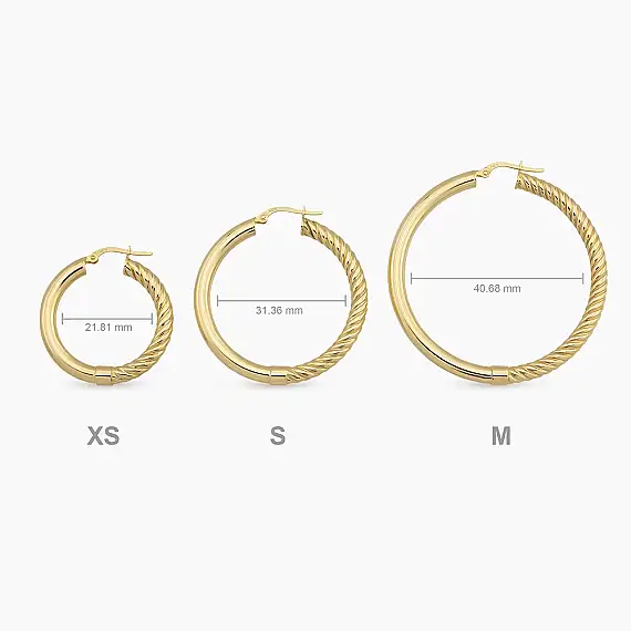 Lavin S Yellow Gold Hoop Earrings - 3