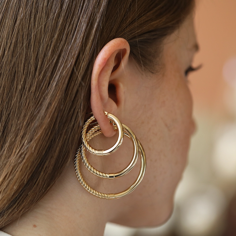 Lavin XS Yellow Gold Hoop Earrings - 3