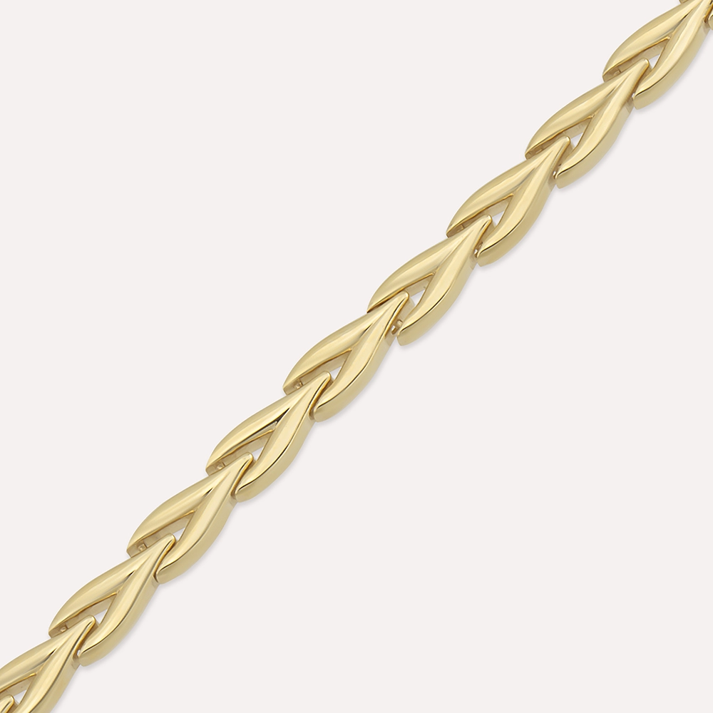 Leafy Yellow Gold Bracelet - 4