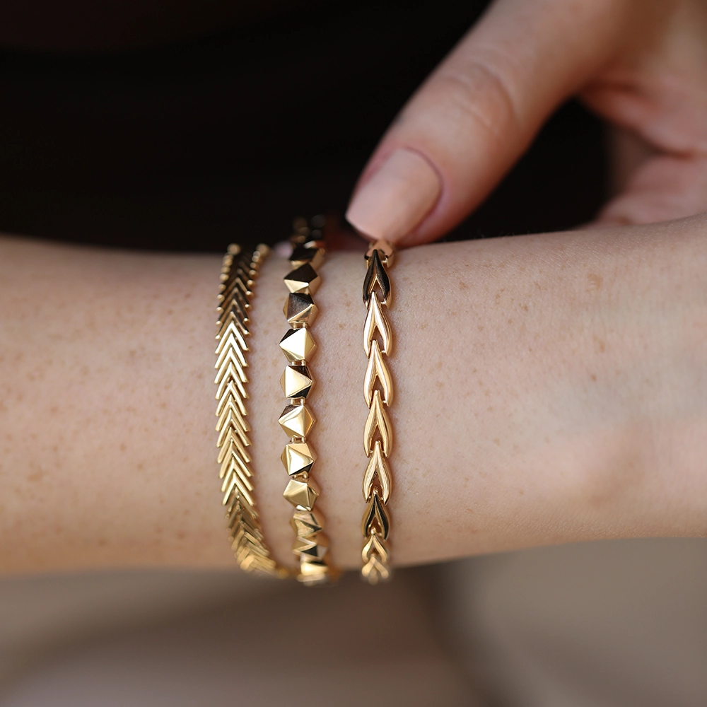 Leafy Yellow Gold Bracelet - 3