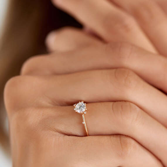 Leah 0.53 CT Pırlanta Taşlı Rose Altın Yüzük - 2