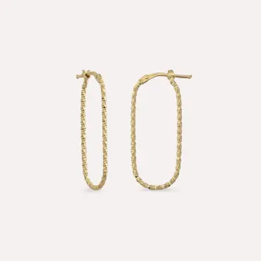 Lean Sarı Altın Halka Küpe - Nev Jewellery (1)