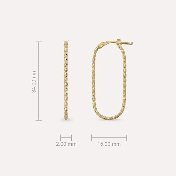Lean Yellow Gold Hoop Earring - 3