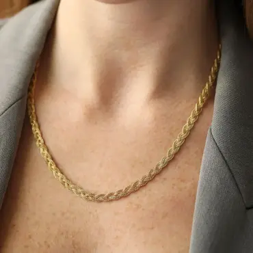 Leora Sarı Altın Sarmal Kolye - Nev Jewellery (1)