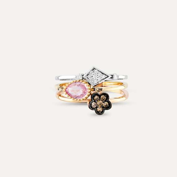 Lillet 1.04 CT Diamond and Pink Sapphire Ring - 5