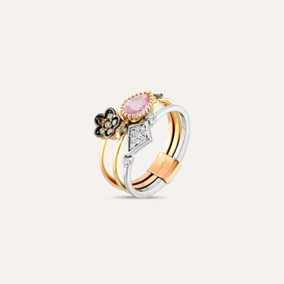 Lillet 1.04 CT Diamond and Pink Sapphire Ring - 3