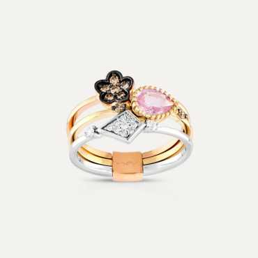 Lillet 1.04 CT Diamond and Pink Sapphire Ring - Nev Jewellery