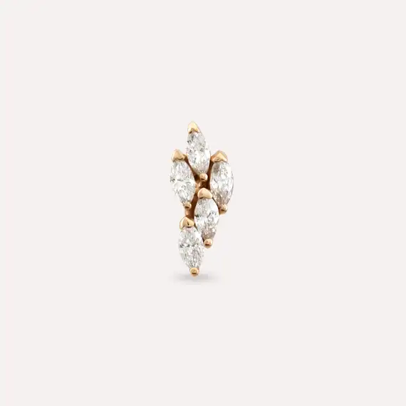 Lindi Marquise Cut Diamond Rose Gold Piercing - 4