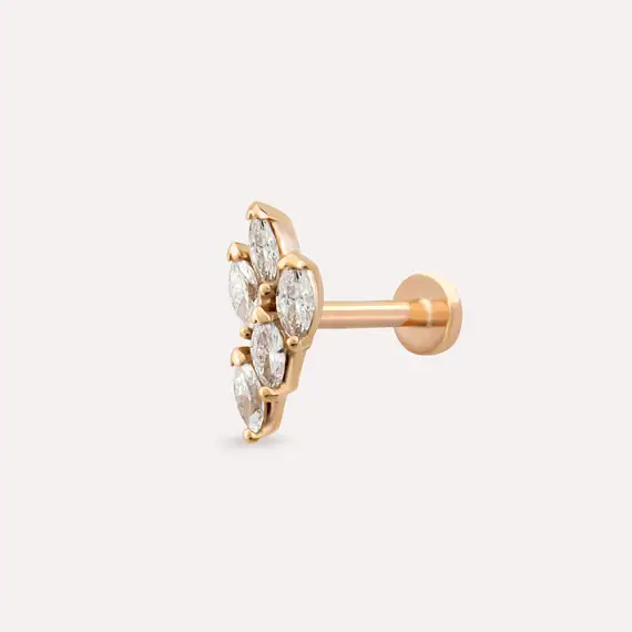 Lindi Marquise Cut Diamond Rose Gold Piercing - 1