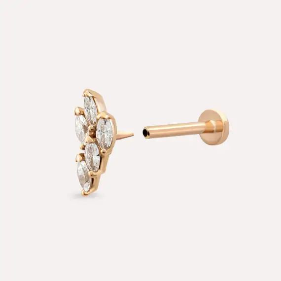 Lindi Marquise Cut Diamond Rose Gold Piercing - 5