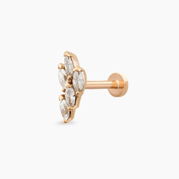 Lindi Marquise Cut Diamond Rose Gold Piercing - 1