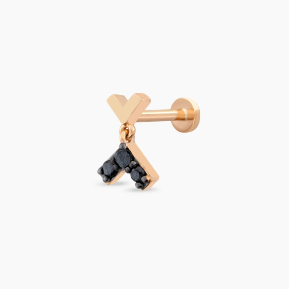 Liv Black Diamond Rose Gold Piercing - Nev Jewellery