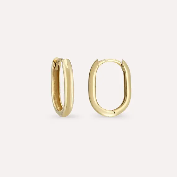 Loaf Yellow Gold Hoop Earring - 1