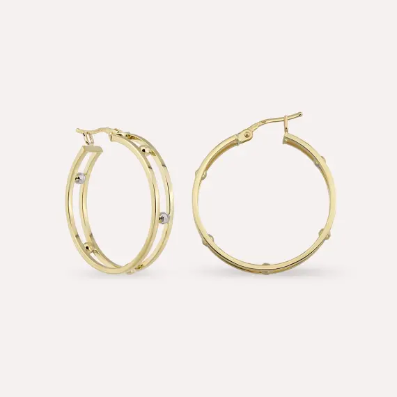 Lois Yellow Gold Hoop Earring - 1