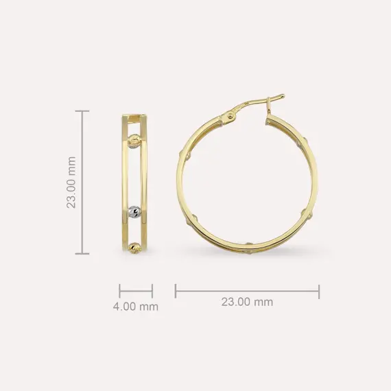 Lois Yellow Gold Hoop Earring - 3