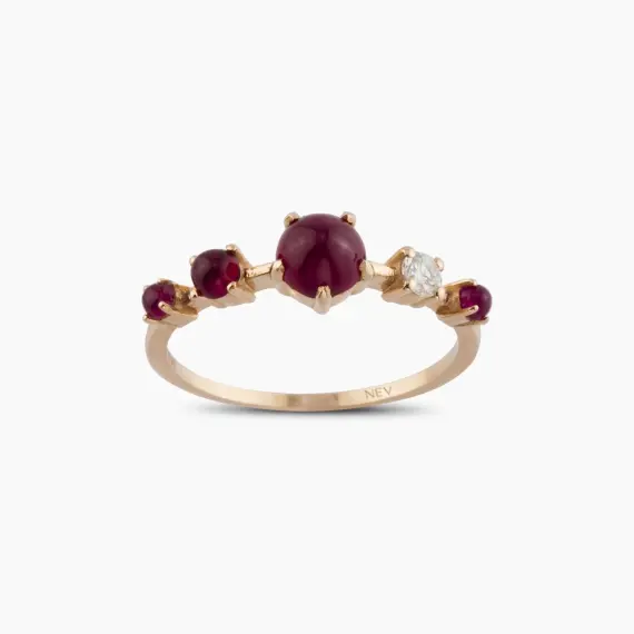 Lola 1.20 CT Ruby and Diamond Rose Gold Ring - 1