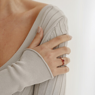 Lola 1.20 CT Ruby and Diamond Rose Gold Ring - Nev Jewellery (1)