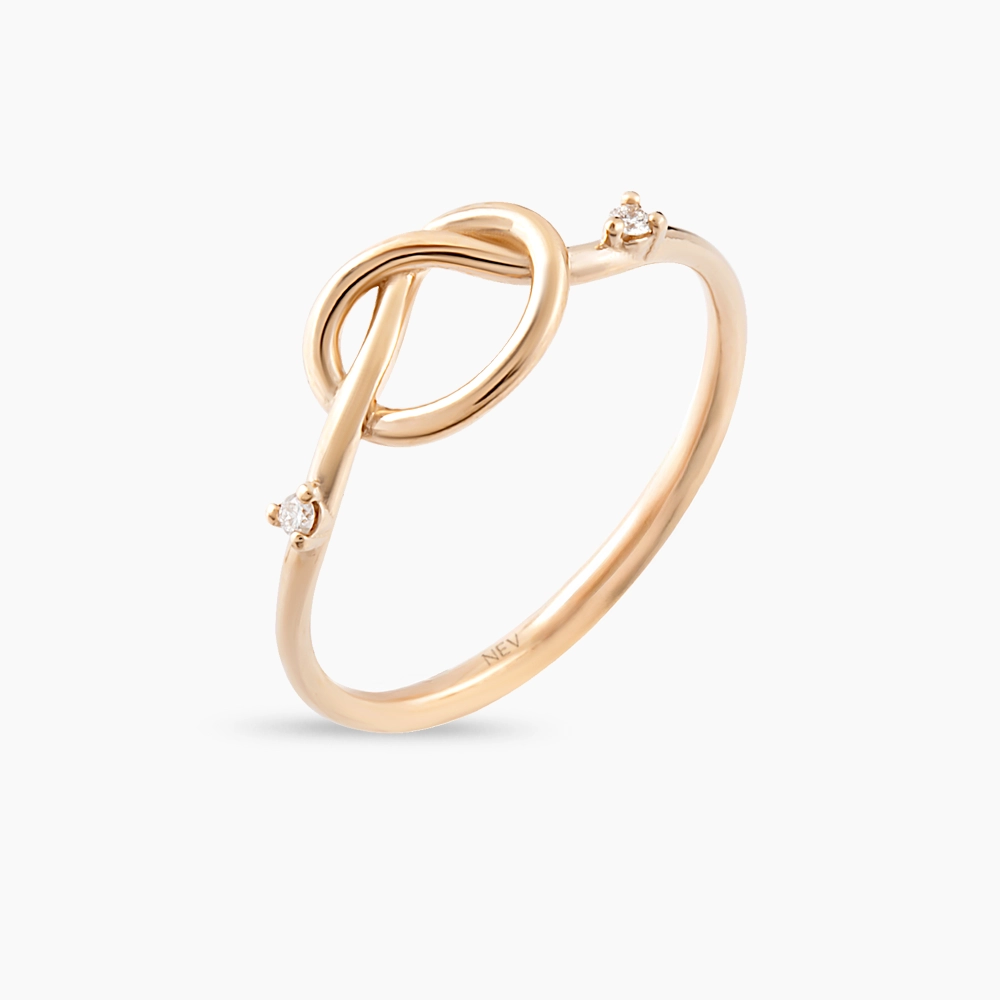  Loop 0.02 CT Diamond Rose Gold Ring - 4
