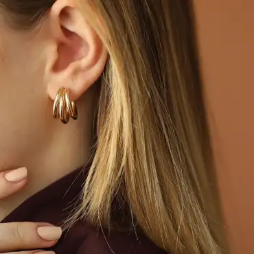 Lora Yellow Gold Earring - Nev Jewellery (1)