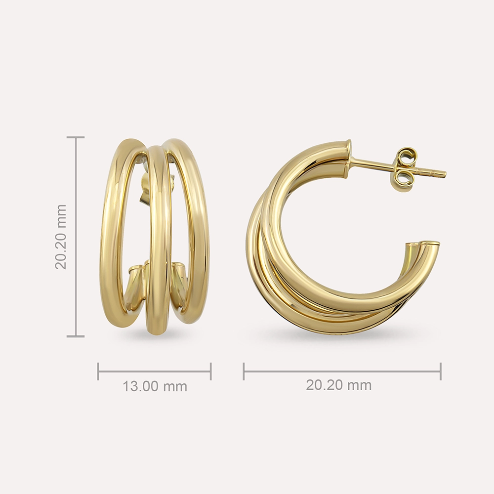 Lora Yellow Gold Earring - 3