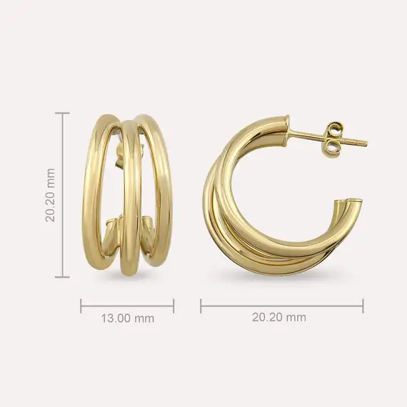 Lora Yellow Gold Earring - 4