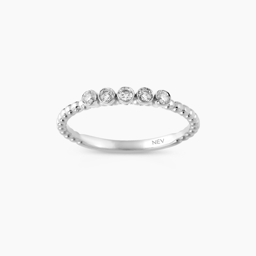 Loren 0.17 CT Pırlanta Taşlı Beyaz Altın Yüzük - 2