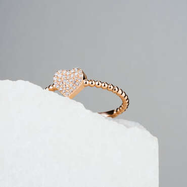 Love 0.15 CT Diamond Rose Gold Ring - Nev Jewellery (1)