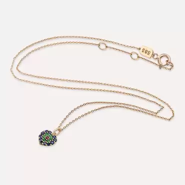 Love 0.33 CT Colourful Rose Gold Necklace - Nev Jewellery (1)