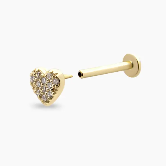 Love Diamond Yellow Gold Piercing - 4