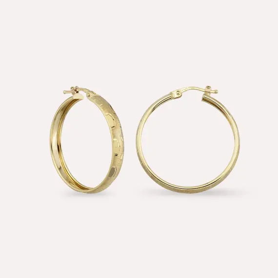 Luke Yellow Gold Hoop Earring - 1