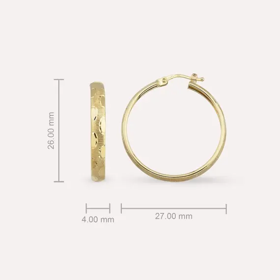 Luke Yellow Gold Hoop Earring - 3