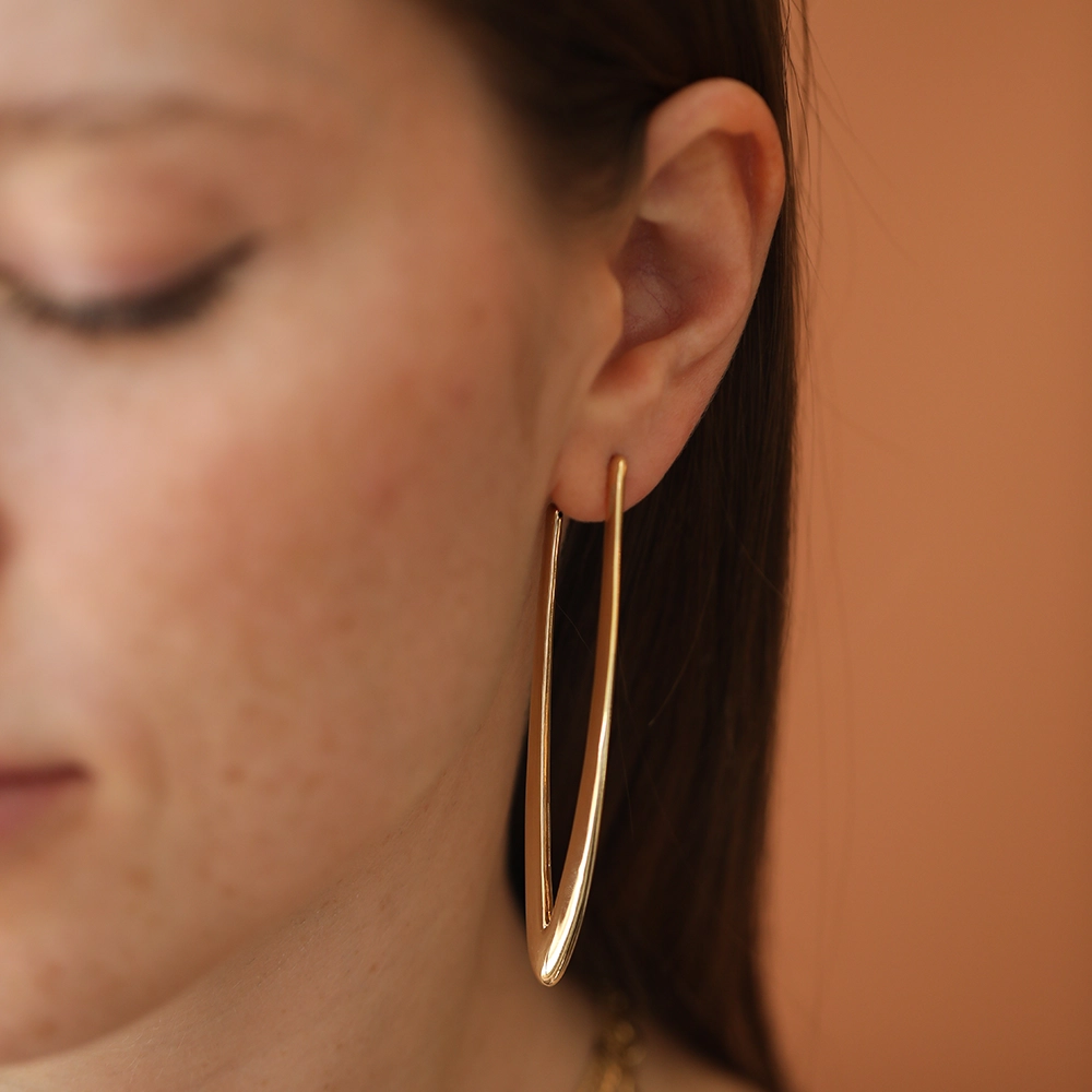 Lumen Yellow Gold Italian Earring - 2