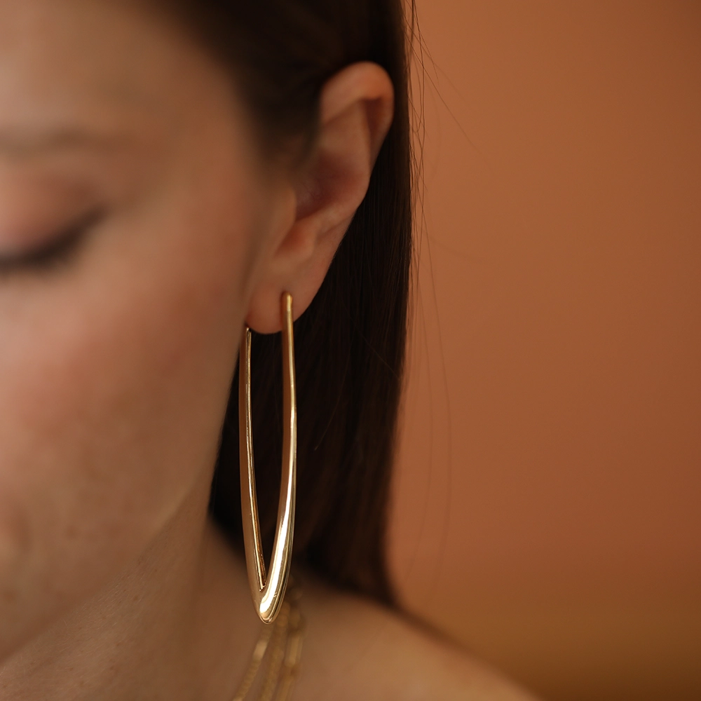 Lumen Yellow Gold Italian Earring - 3