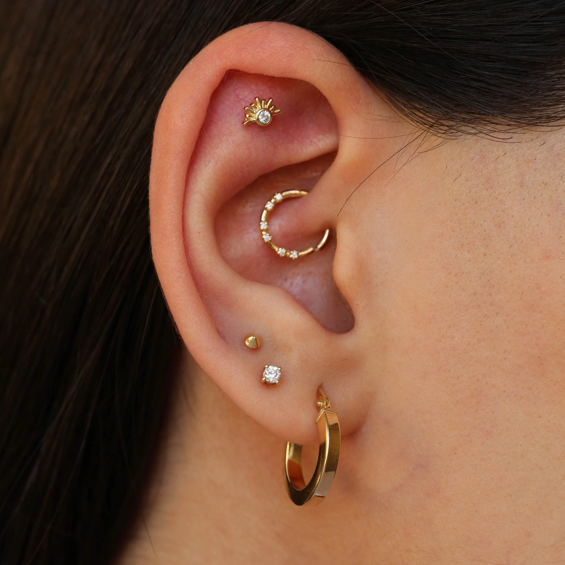 Lumos Diamond Yellow Gold Piercing - 2