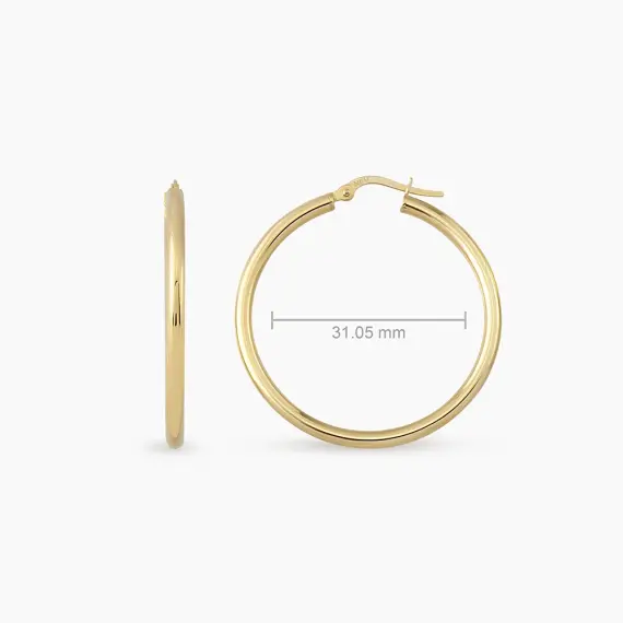 Luna L Yellow Gold Hoop Earring - 2