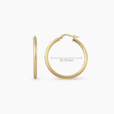Luna M Yellow Gold Hoop Earring - Nev Jewellery (1)