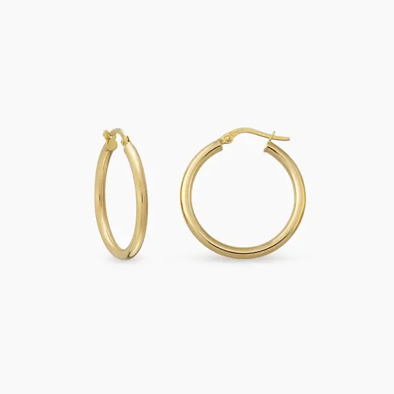Luna S Yellow Gold Hoop Earring - 1
