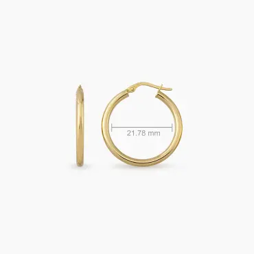 Luna S Yellow Gold Hoop Earring - Nev Jewellery (1)