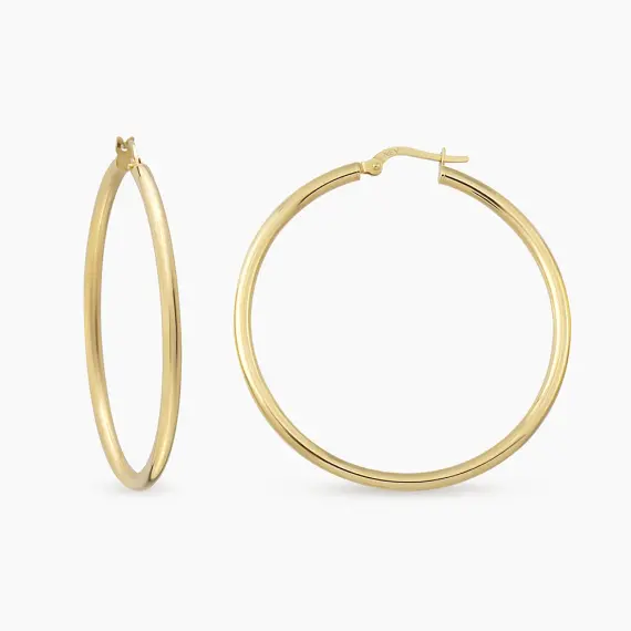 Luna XL Yellow Gold Hoop Earring - 1