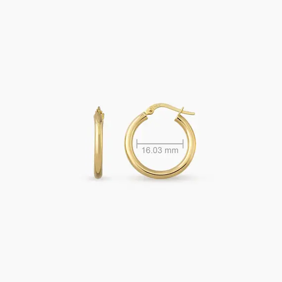Luna XS Yellow Gold Hoop Earring - 2