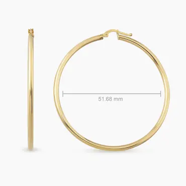 Luna XXL Yellow Gold Hoop Earring - Nev Jewellery (1)