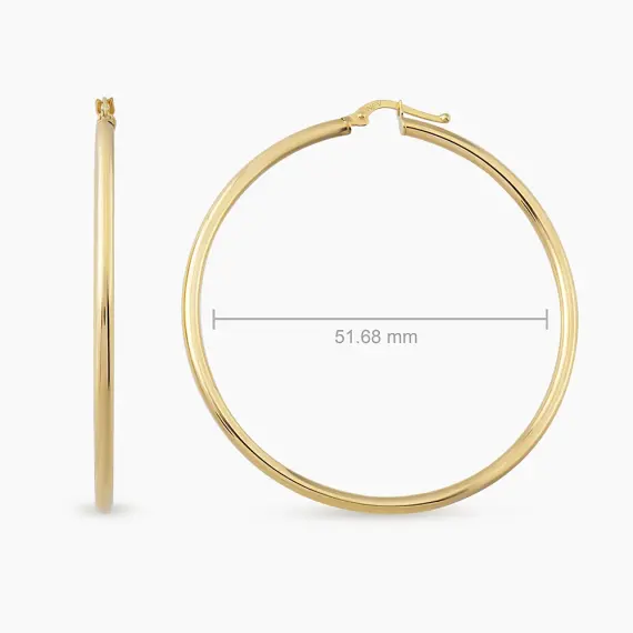 Luna XXL Yellow Gold Hoop Earring - 2