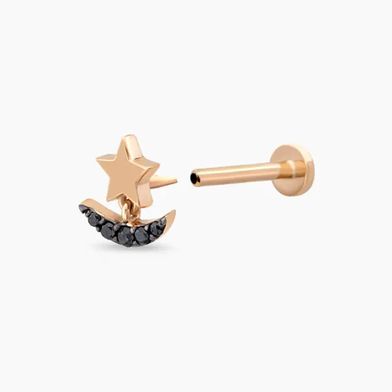 Luster Black Diamond Rose Gold Piercing - 4