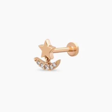 Luster Diamond Rose Gold Piercing - Nev Jewellery (1)